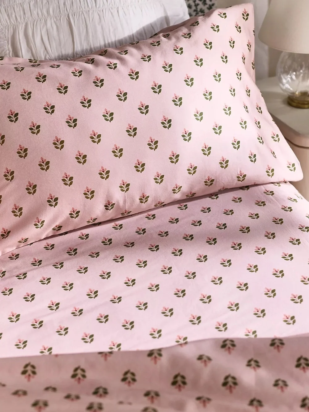 Anthropologie MINDTHEGAP Organic Cotton Sateen Printed King Sheet Set Jaipur NWT